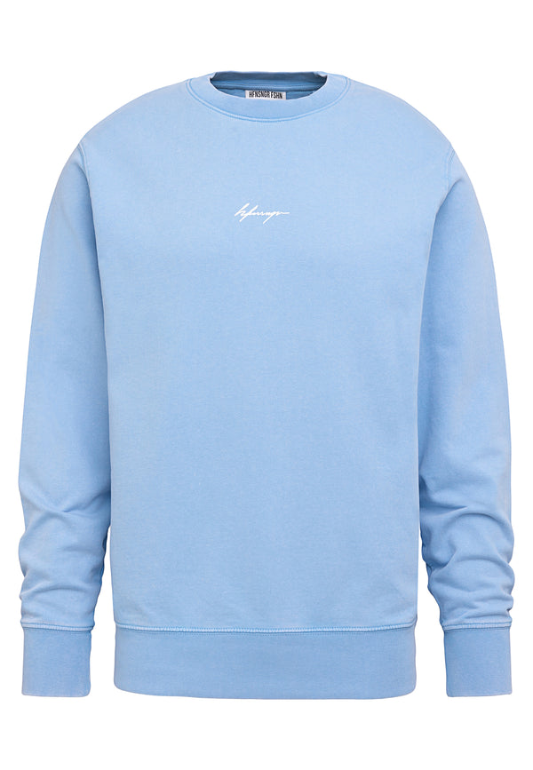 SKATE SKELETON Vintage Sweater Dyed Blue Unisex